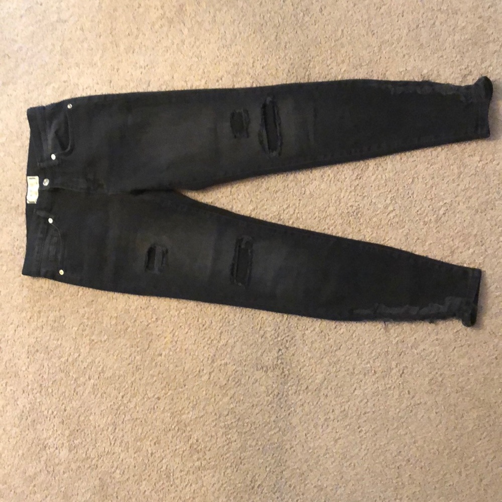 Free People Distressed Black Jeans. Size 26